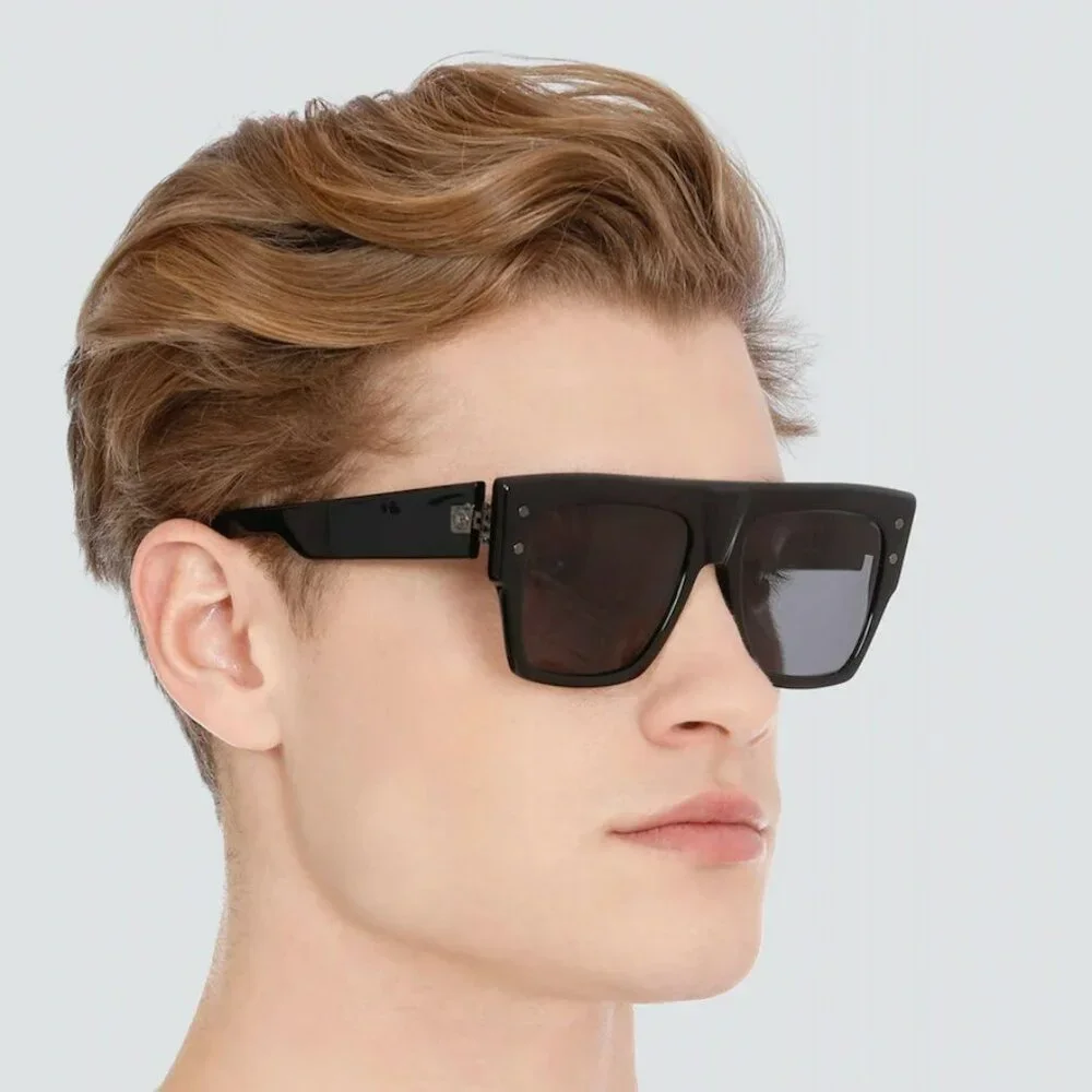 Balmain B-V BPS-121A-54 Men BRAND NEW Sunglasses Titanium Black Gold Grey